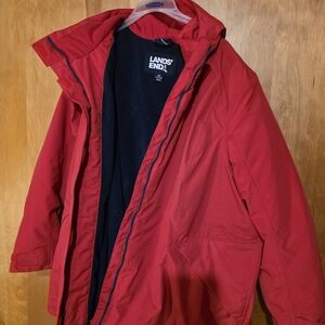 Lands' End Women's Red Raincoat